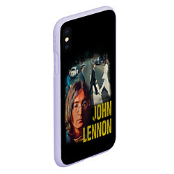 Чехол iPhone XS Max матовый The Beatles John Lennon, цвет: 3D-светло-сиреневый — фото 2