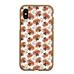 Чехол iPhone XS Max матовый Собака Родезийский Риджбек, цвет: 3D-коричневый
