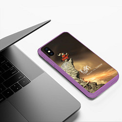Чехол iPhone XS Max матовый Follow the Leader - Korn, цвет: 3D-фиолетовый — фото 2