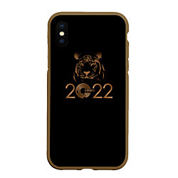 Чехол iPhone XS Max матовый 2022 Tiger Bronze Theme, цвет: 3D-коричневый