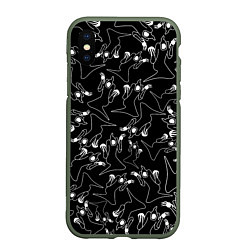Чехол iPhone XS Max матовый KIZARU HAUNTED FAMILY ПАТТЕРН, цвет: 3D-темно-зеленый