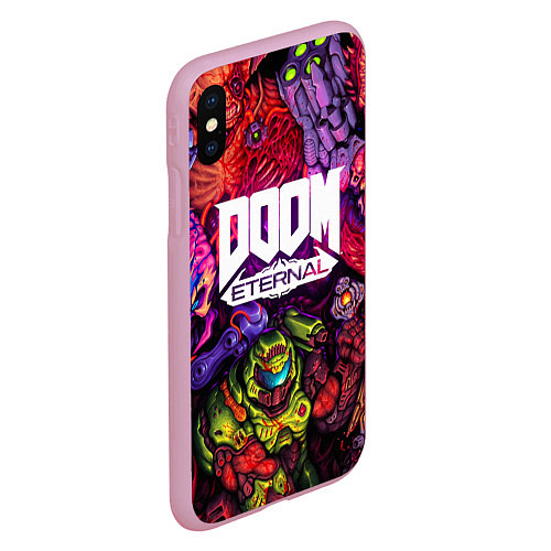 Чехол iPhone XS Max матовый DOOM ETERNAL ПАЛАЧ РОКА DOOM SLAYER / 3D-Розовый – фото 2