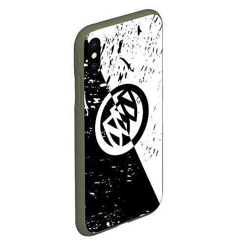 Чехол iPhone XS Max матовый Buick Black and White Grunge / 3D-Темно-зеленый – фото 2