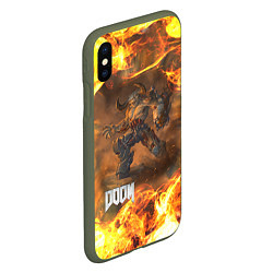 Чехол iPhone XS Max матовый КИБЕРДЕМОН DOOM 2, цвет: 3D-темно-зеленый — фото 2