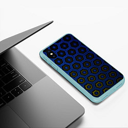 Чехол iPhone XS Max матовый Ячейки памяти, цвет: 3D-мятный — фото 2