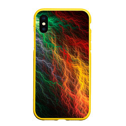 Чехол iPhone XS Max матовый Цветной разряд, цвет: 3D-желтый