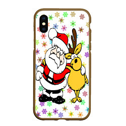 Чехол iPhone XS Max матовый Счастливого всем Рождества