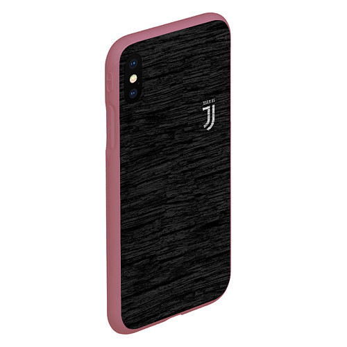 Чехол iPhone XS Max матовый Juventus Asphalt theme / 3D-Малиновый – фото 2