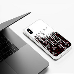 Чехол iPhone XS Max матовый Destiny Подтеки красок, цвет: 3D-белый — фото 2