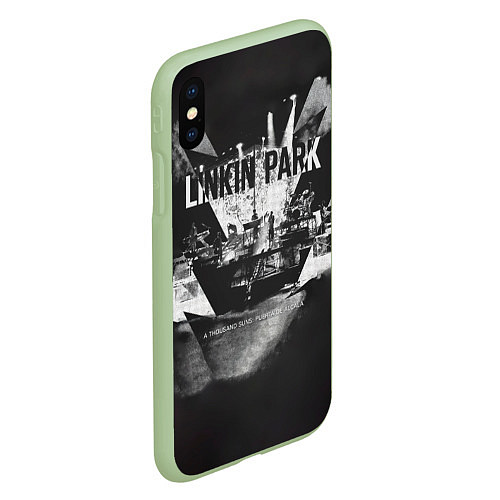 Чехол iPhone XS Max матовый A Thousand Suns: Puerta De Alcala - Linkin Park / 3D-Салатовый – фото 2