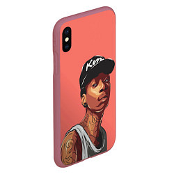 Чехол iPhone XS Max матовый Wiz Khalifa Art, цвет: 3D-малиновый — фото 2