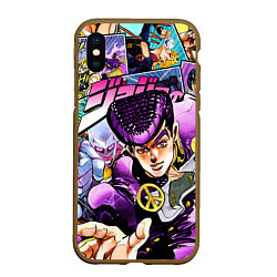 Чехол iPhone XS Max матовый JoJos Bizarre Adventure: Josuke, цвет: 3D-коричневый