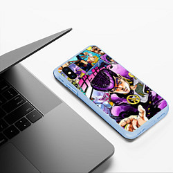 Чехол iPhone XS Max матовый JoJos Bizarre Adventure: Josuke, цвет: 3D-голубой — фото 2