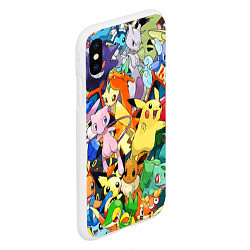 Чехол iPhone XS Max матовый АНИМЕ, ПОКЕМОНЫ ВСЕ ПЕРСОНАЖИ POKEMON, цвет: 3D-белый — фото 2