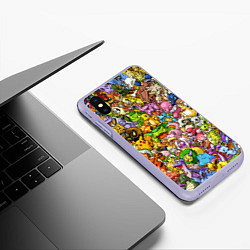 Чехол iPhone XS Max матовый ПОКЕМОНЫ В ПИКСЕЛЯХ PIXEL POKEMON, цвет: 3D-светло-сиреневый — фото 2