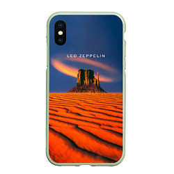 Чехол iPhone XS Max матовый Led Zeppelin коллекционное, цвет: 3D-салатовый