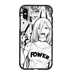 Чехол iPhone XS Max матовый Power - Chainsaw-Man, цвет: 3D-черный