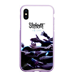 Чехол iPhone XS Max матовый 9 0: Live - Slipknot, цвет: 3D-сиреневый