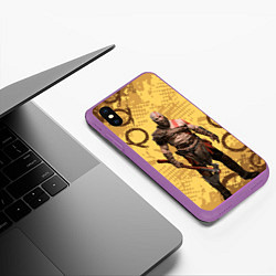 Чехол iPhone XS Max матовый God of War Kratos Год оф Вар Кратос, цвет: 3D-фиолетовый — фото 2