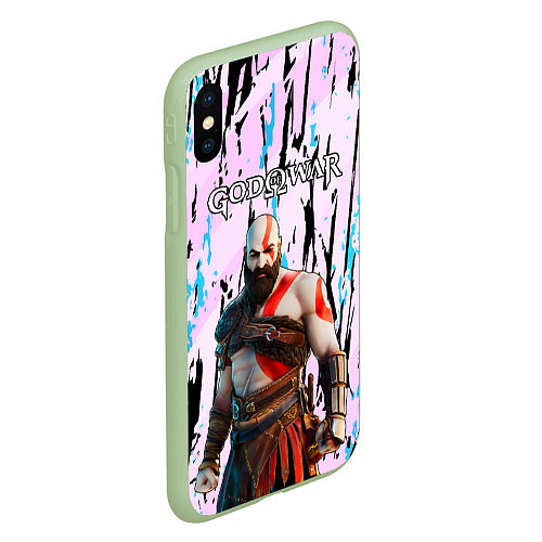 Чехол iPhone XS Max матовый God of War Бог войны / 3D-Салатовый – фото 2