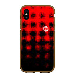 Чехол iPhone XS Max матовый MU red-black, цвет: 3D-коричневый