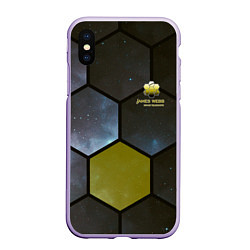 Чехол iPhone XS Max матовый JWST space cell theme, цвет: 3D-светло-сиреневый