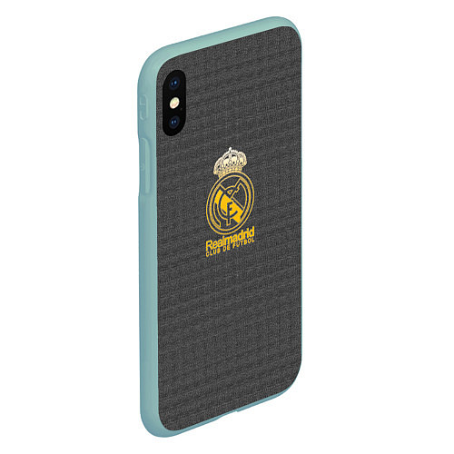 Чехол iPhone XS Max матовый Real Madrid graphite theme / 3D-Мятный – фото 2