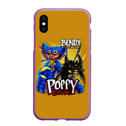 Чехол iPhone XS Max матовый POPPY PLAYTIME AND BENDY AND THE INK MACHINE