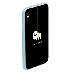 Чехол iPhone XS Max матовый UNDERTALE DOG НА КАНАТЕ, цвет: 3D-голубой — фото 2