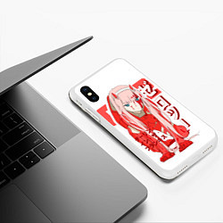 Чехол iPhone XS Max матовый Zero Two - Darling in the Franxx, цвет: 3D-белый — фото 2