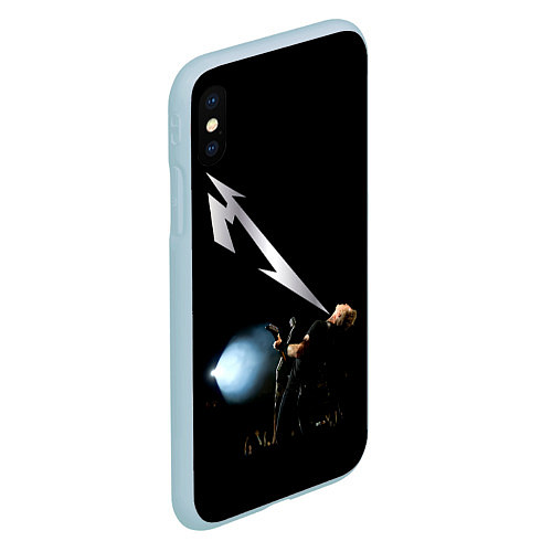 Чехол iPhone XS Max матовый Quebec Magnetic - Metallica / 3D-Голубой – фото 2