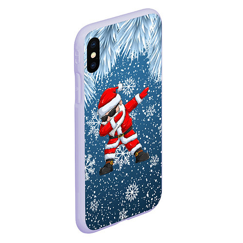 Чехол iPhone XS Max матовый DAB SANTA WINTER / 3D-Светло-сиреневый – фото 2