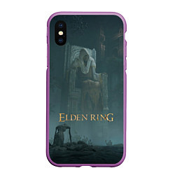 Чехол iPhone XS Max матовый Elden ring - Владыка на троне, цвет: 3D-фиолетовый