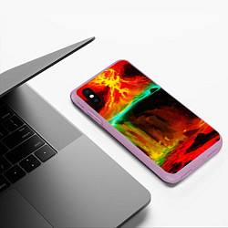 Чехол iPhone XS Max матовый Кратер Вулкана, цвет: 3D-сиреневый — фото 2