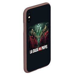 Чехол iPhone XS Max матовый ПЕРСОНАЖИ БУМАЖНЫЙ ДОМ - LA CASA DE PAPEL, цвет: 3D-коричневый — фото 2