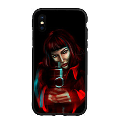 Чехол iPhone XS Max матовый БУМАЖНЫЙ ДОМ ОРУЖИЕ- LA CASA DE PAPEL, цвет: 3D-черный