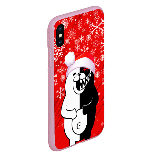 Чехол iPhone XS Max матовый НОВОГОДНИЙ MONOKUMA / 3D-Розовый – фото 2