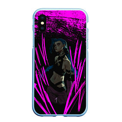 Чехол iPhone XS Max матовый Pink Jinx, цвет: 3D-голубой