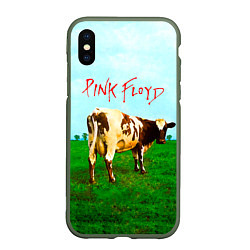 Чехол iPhone XS Max матовый Atom Heart Mother - Pink Floyd, цвет: 3D-темно-зеленый