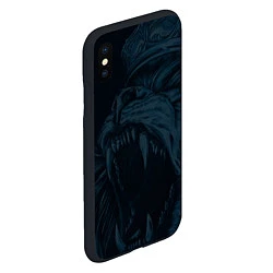 Чехол iPhone XS Max матовый Zenit lion dark theme, цвет: 3D-черный — фото 2