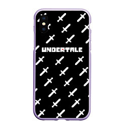 Чехол iPhone XS Max матовый UNDERTALE LOGO СРАЖЕНИЕ, МЕЧИ