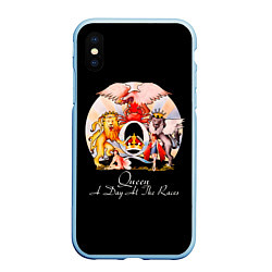 Чехол iPhone XS Max матовый A Day at the Races - Queen, цвет: 3D-голубой