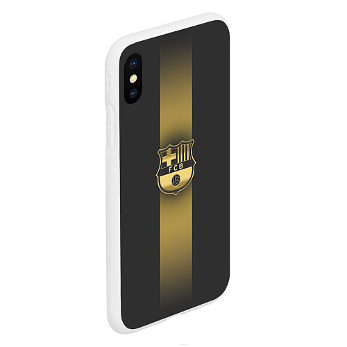 Чехол iPhone XS Max матовый Barcelona Gold-Graphite Theme / 3D-Белый – фото 2