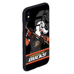 Чехол iPhone XS Max матовый Анахайм Дакс, Anaheim Ducks, цвет: 3D-черный — фото 2