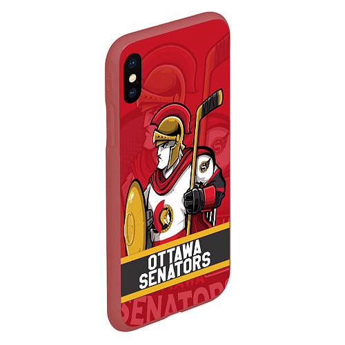 Чехол iPhone XS Max матовый Оттава Сенаторз, Ottawa Senators / 3D-Красный – фото 2