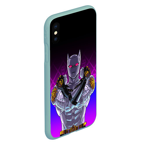 Чехол iPhone XS Max матовый JOJO KILLER QUEEN КОРОЛЕВА УБИЙЦА FIRE STYLE / 3D-Мятный – фото 2