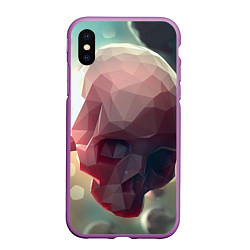 Чехол iPhone XS Max матовый Геометрические Черепа, цвет: 3D-фиолетовый