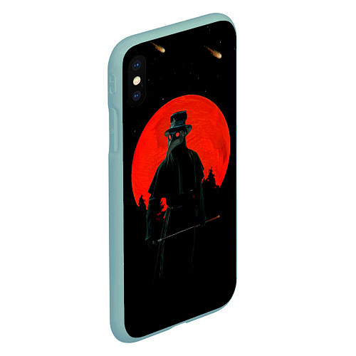 Чехол iPhone XS Max матовый Plague doctor ЧУМНОЙ ДОКТОР / 3D-Мятный – фото 2