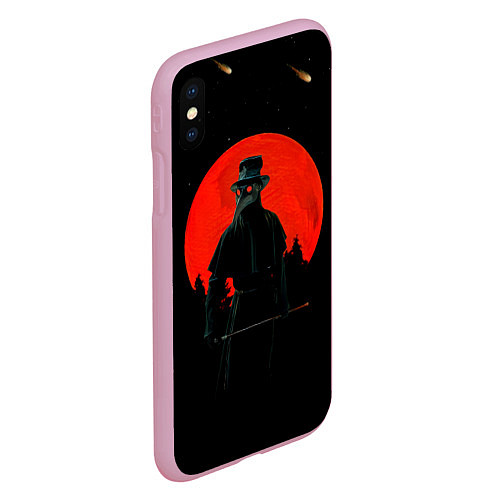 Чехол iPhone XS Max матовый Plague doctor ЧУМНОЙ ДОКТОР / 3D-Розовый – фото 2