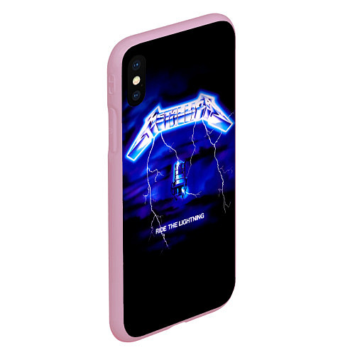 Чехол iPhone XS Max матовый Ride the Lightning - Metallica / 3D-Розовый – фото 2